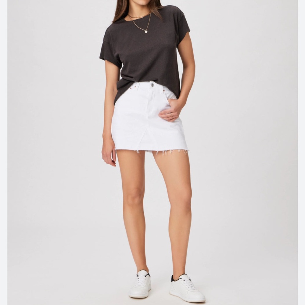 White Denim Mini Skirt